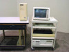 Tracor Northern TN-6600 EDS spectrometer controller system with PC, EGA monitor, dot matrix printer, and wheeled cart — full system overview