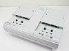 Telex Copyette 300350000 1-2-1 Mono cassette duplicator — top/front three-quarter view showing both cassette wells open and control panel