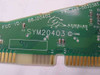 Underside of SYM20403 PCB showing FCC ID B8J20402, Symbios Logic logo, model number SYM20403, copyright 1996, and PWB 348-0032385