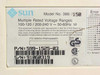 Sun Microsystems 386i/150 rating label showing Model 386i/150, P/N 599-1525-03, S/N 91060319, voltage 100-120/200-240V 50-60Hz