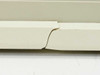HP 9121D cracked faceplate close-up — crack running across the lower front panel