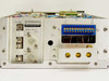 HP 8552B IF Section — rear panel close-up showing Hewlett-Packard label, serial number 2138A20616, MOD TG-2/Q23/Q24 area, F1 and F2 1A fuse holders, -10VDC and -12.6VDC markings, and 24-pin P1 connector