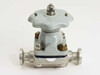 ITT Grinnell 4x4x3 sanitary diaphragm valve – front view showing grey cast handwheel, stainless tri-clamp ends, and hex bolt bonnet assembly