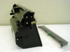 Sharp FO-48ND toner cartridge – end view showing internal gear assembly and developer strip in sealed bag