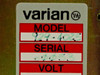 Varian 929-4025 label closeup – Varian logo, model number 929-4025, serial number field, and VOLT field on unit chassis