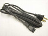 Figure 8 C7 IEC 320 power cord full length view – black 2-prong US plug to C7 figure-8 connector