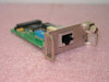 Cabletron 9001149-00 Ethernet module angled view showing RJ45 port and green PCB with metal bracket