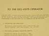 EEG-4317E operator supplement page showing recording pen amplitude and penmotor shaft distance specifications