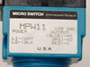 Micro Switch MPW11 power module label — 120 VAC, relay output Blue NC, Orange NO, Red Common