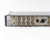 Snell & Wilcox TBS24 — close-up of rear left section showing DB9 Remote port, SECAM BNC outputs, Video Out section with component (Y, Pb, Pr), Serial D1 (XLR), Y-C (S-Video), and Composite BNC