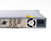 Snell & Wilcox TBS24 — close-up of rear right section showing Video In BNC connectors (Y, Pb, Pr, A, B), power supply label (90–250V 50/60Hz 0.4A Fuse 1A(T)), cooling fan, and IEC AC inlet