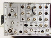 Microdyne 1400-MR rear panel showing labeled BNC connectors including RF Input, Playback Input, 2nd LO External, AM Output, SDU Output, Record Output, Pre-D IF Input, CFM Output, Video Outputs, and Combiner Outputs