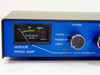 Vidicraft Proc Amp close-up of left front panel – luminance level VU meter and mode selector knob showing mono, bypass, and color positions