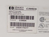 HP C3950A rear label showing product number C3950A, serial number USDK170477, power rating 100-120V, UL listed, made in USA