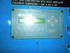 Thornton 200CR control panel mounted on pump skid — LCD display illuminated green, with function buttons visible; equipment dimensions placard above reading 154" x 65" x 94"