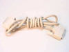 DB25 female to female RS-232 serial null modem cable coiled full length view showing both connectors