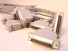 DB25 female connectors close-up showing multiple fanout legs of the breakout cable