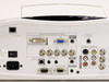 Mitsubishi Electric WD2000 rear panel close-up showing Computer/Component Video inputs including DVI-D HDCP, BNC, and audio connections