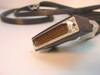 IBM DB72 72-pin high-density male SCSI connector close-up showing pin array, connector end two
