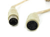 Close-up of 5-pin DIN male and female connectors on AT keyboard extension cable