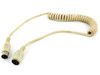 AT keyboard extension cable with 5-pin DIN connectors, coiled beige style, full cable view