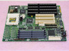 Intel AA635056-004 Socket 5 motherboard — alternate top-down angle showing chipset ICs, ISA slots, and rear I/O area