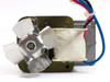 Japan Servo P330A-165 motor – front view showing four-blade aluminum cooling fan and wire harness connector