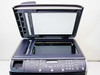 Dell 1600n MFP — flatbed scanner lid raised showing glass platen and document exposure area