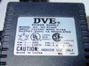 DVE DV-51AAT power supply label showing 5VDC 1A regulated output, 120VAC 60Hz 0.12A input, UL and CSA certifications, and pin wiring diagram