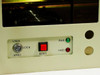 4U rackmount chassis front panel close-up showing keyboard lock cylinder, red RESET button, green PWR LED, red HDD LED, and two blank knockouts