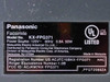 Panasonic KX-FPG371 rating label showing model number, 120V 60Hz 0.8A 50W power specs, UL listing, FCC ID, and Made in Malaysia