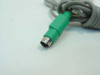 IBM Logitech M-S34 PS/2 mouse – close-up of green 6-pin Mini-DIN PS/2 connector on gray cable
