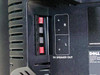 Dell W3202MH right rear showing TV Speaker Out terminal block with R and L channel connectors and partial rating label