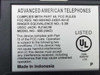 AT&T 955 regulatory label – showing model number 955 HAC, FCC registration, RJ14C/W jack, UL listing, Made in Indonesia