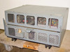 Front view of Decca Radar Type 65170 transceiver unit — two-bay stacked enclosure with mesh panels, brass waveguide connector visible on lower section