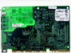 Practical Peripherals 4722US modem card – solder-side view showing FCC label, UL mark, model 4722US, Rev 0.10, Hayes Compatible