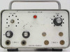Hollywood Film Sound Reader front panel close-up showing VOLUME knob stem (cap missing), TONE knob, OFF switch, four magnetic channel input knobs, red power indicator light, and Hollywood-Film Sound-Reader labeling