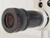 Nikon PFX eyepiece and viewfinder close-up showing black barrel with focusing ring and clear glass element