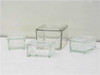 Pyrex Glass lot 4pc's Square lab containers with lids