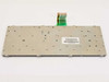 Toshiba UE0296P02 laptop keyboard – rear metal backing plate with mounting holes and barcode label