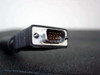 VGA analog video cable included with Clarity VN-3820-VA Leopard rear projection display — 15-pin HD connector closeup