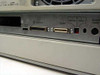 Tektronix Phaser 350 Z350 rear interface panel close-up showing SCSI Disk port, Parallel port, Service and Reset buttons, and Second Feeder connector