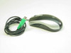 GE WK4903 corded optical mouse top view showing scroll wheel and GE logo, with PS/2 cable coiled alongside