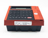Kronos 460F Series 400 Time Clock angled top view showing bottom label with part number and serial number