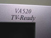 ViewSonic VA520 monitor — close-up of upper-right bezel corner showing VA520 and TV-Ready model designation