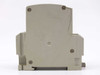 Fuji Electric CP32TM/3 Circuit Protector rear view showing plastic housing and DIN rail mounting clip