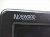Norwood Micro logo close-up on upper-left corner of monitor bezel