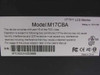 Norwood Micro M17CBA rating label showing model M17CBA, 12V 4.18A, FCC and UL markings, serial number, Made in China