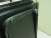 Beseler VU-LYTE III 12300 — close-up of rear document stage frame and leg mounting area showing missing rear ball leg on right side