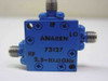 Anaren 73127 RF mixer front face showing labeled IF, LO, and RF ports with 2.5–10.0 GHz frequency range printed on blue housing